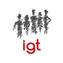 Zeichung Teammitglieder mit Logo des Instituts
